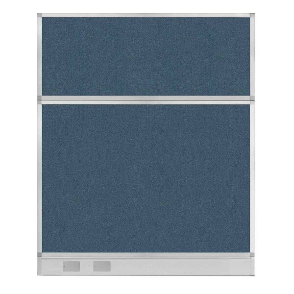 Versare Hush Panel Configurable Cubicle Partition 5' x 6' Caribbean Fabric W/ Cable Channel 1812575 - main